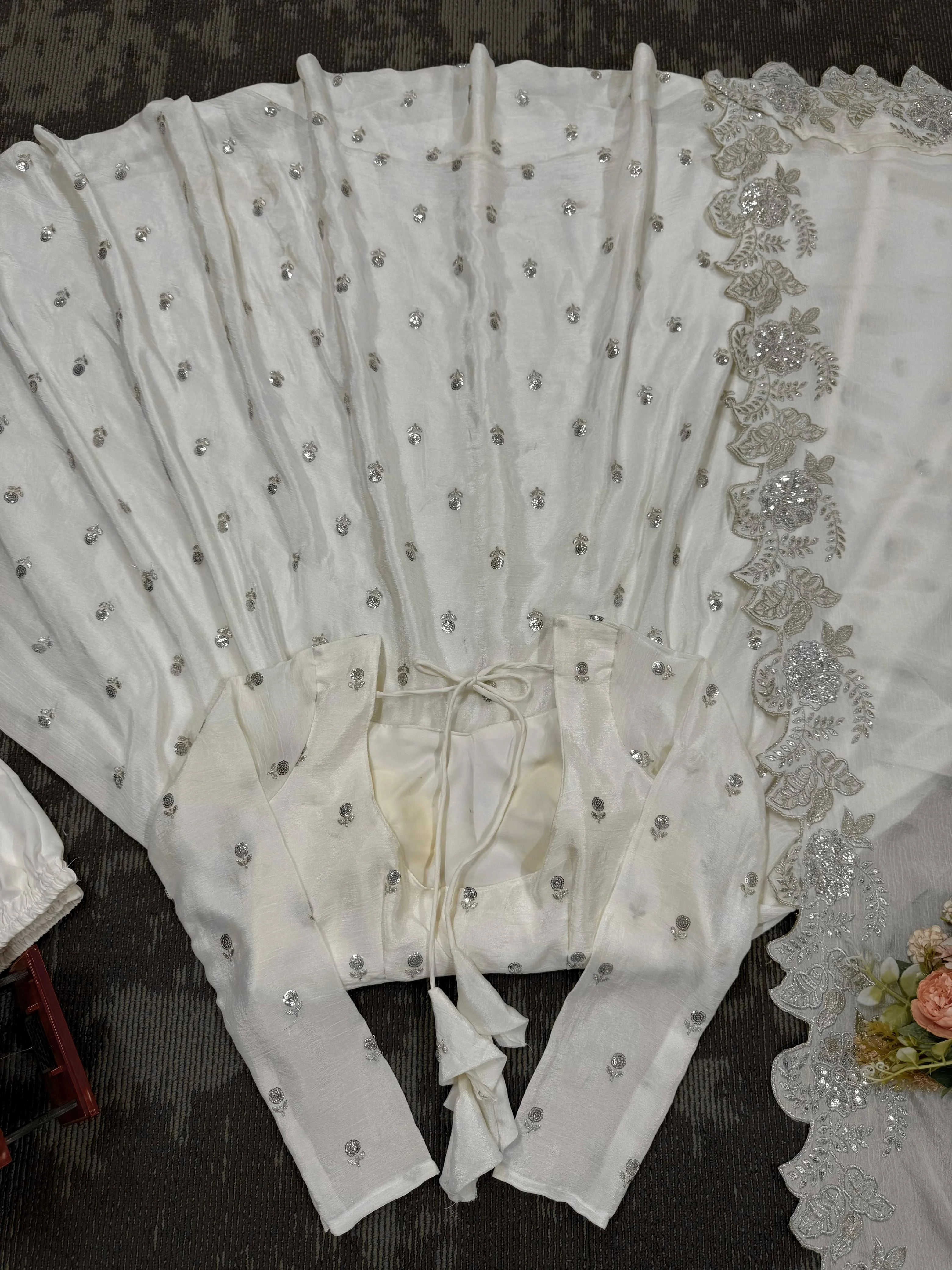 Attractive Chinon Sllk Sequence Work Gown - Image 6