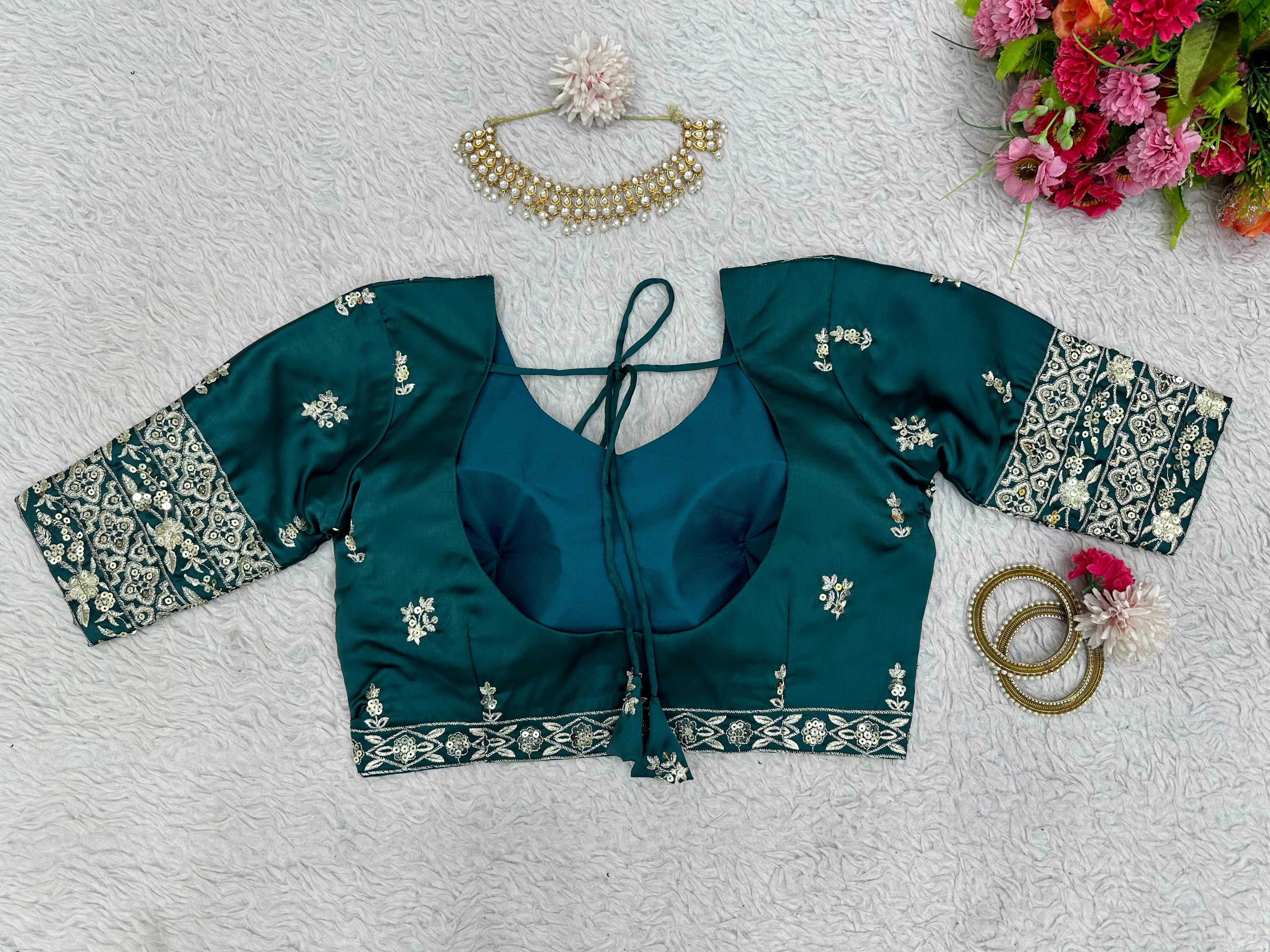 Attractive Japan Satin Thread Sequence Work Lehenga Choli - Image 6