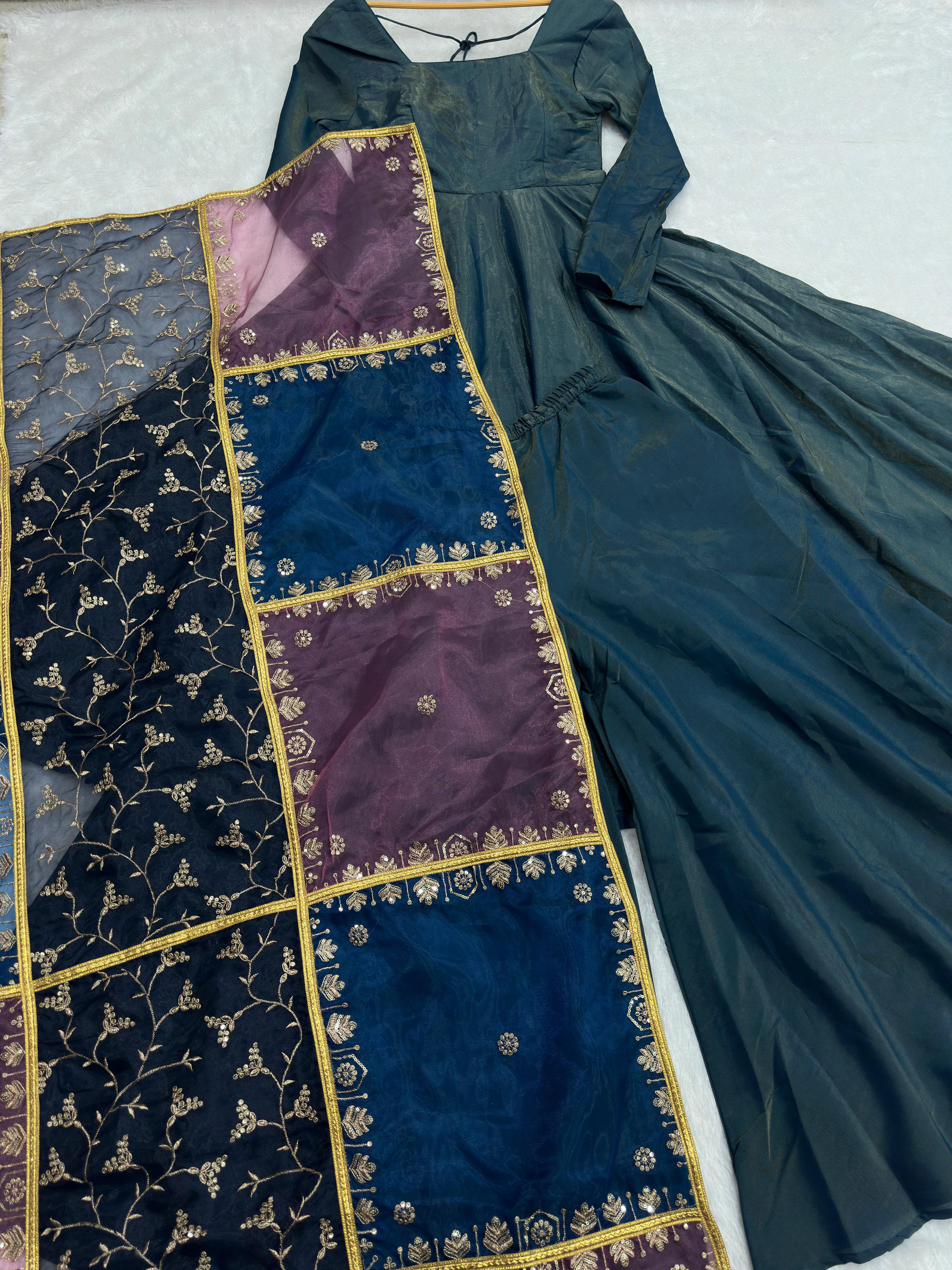 Elegance roman Simmer Silk Work Gown - Image 3