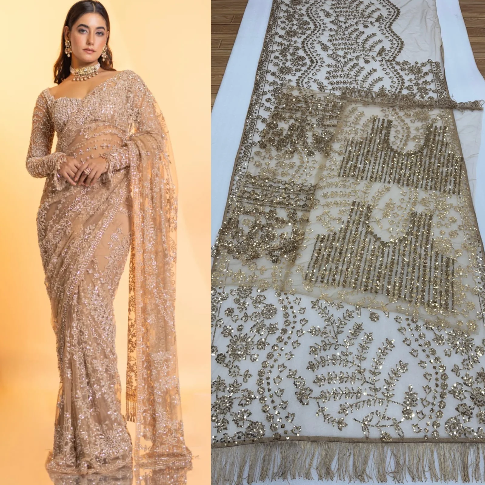 Party-wear Bollywood Blockbuster Sequence Designer Saree - Image 4