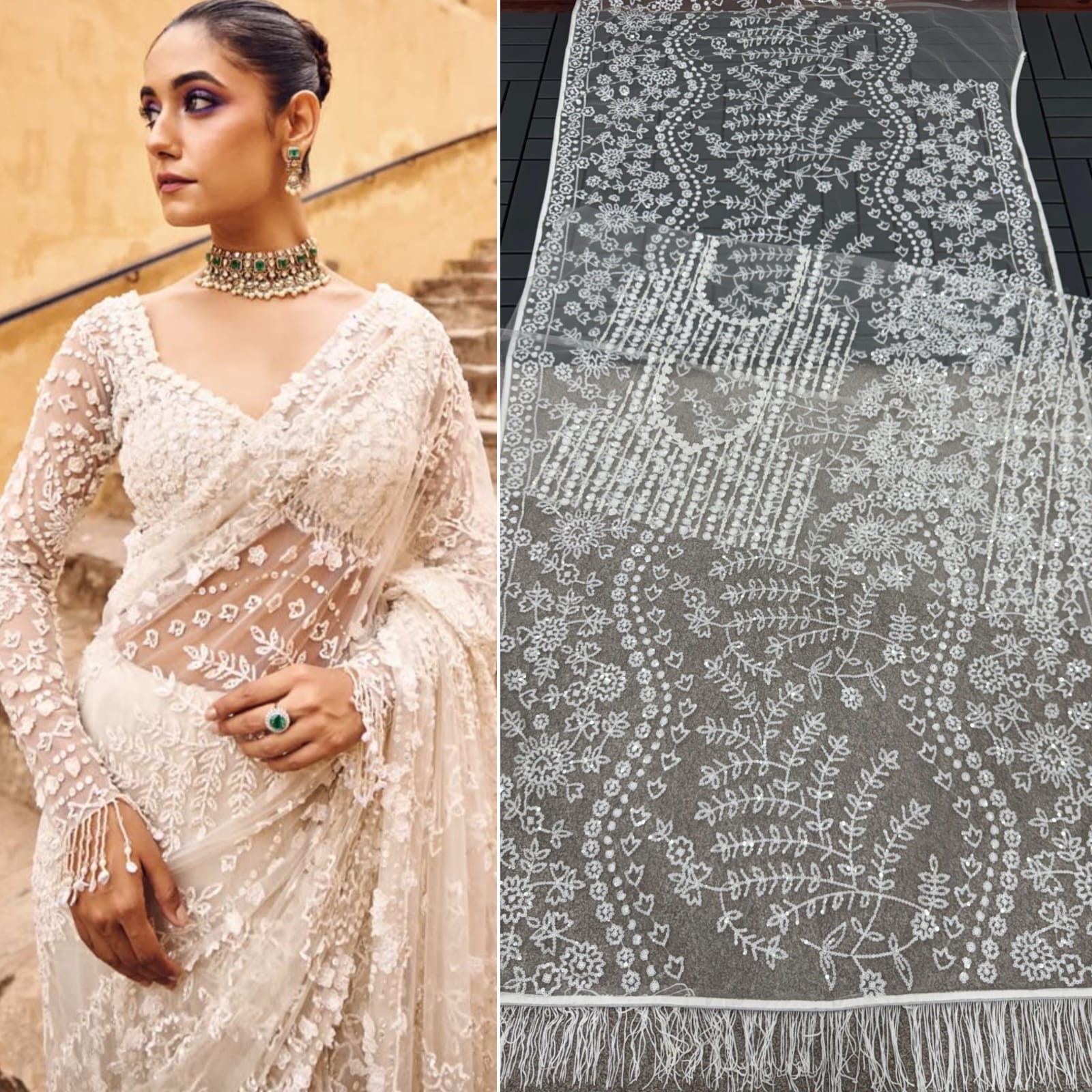 Party-wear Bollywood Blockbuster Sequence Designer Saree - Image 8